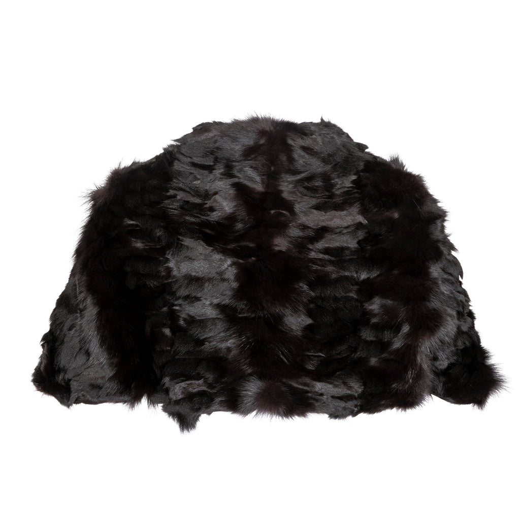 Prada fur bolero blazer shown from the back, featuring plush fur fabric and tailored design for elegant winter wear.
