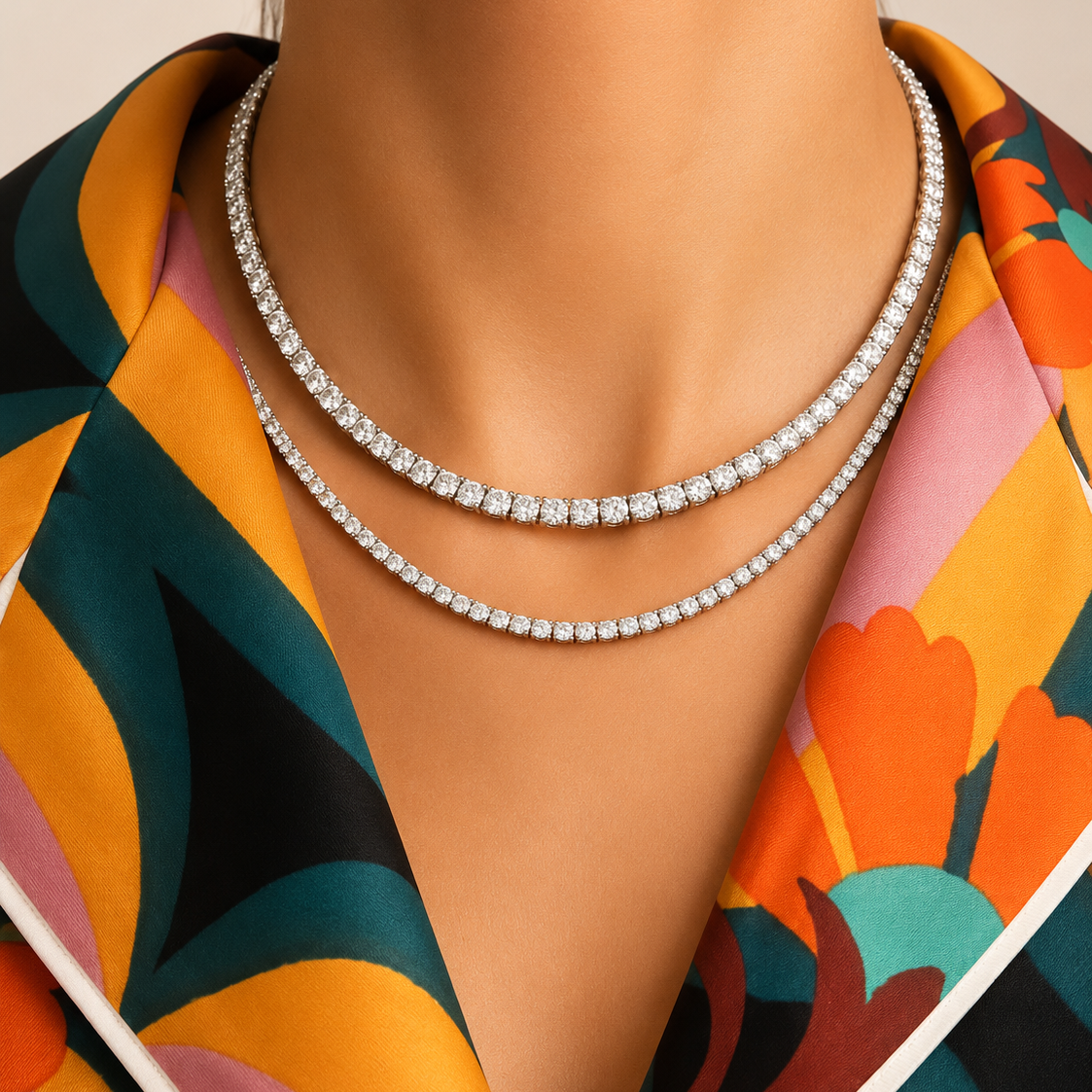Cartier Essential Lines Riviera Necklace featuring sleek gold links in fine jewelry style.