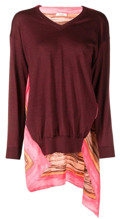 Celine Phoebe Philo wool jumper in neutral tones, stylish knit top featuring a relaxed fit and soft texture.