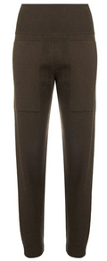Hermès brown knitted lounge trousers with a relaxed fit and comfortable waistband, perfect for casual wear.