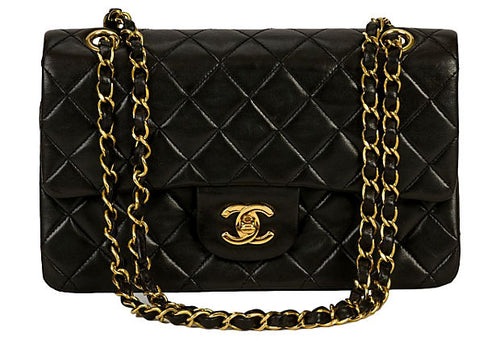 9" Chanel Black Classic Double Flap