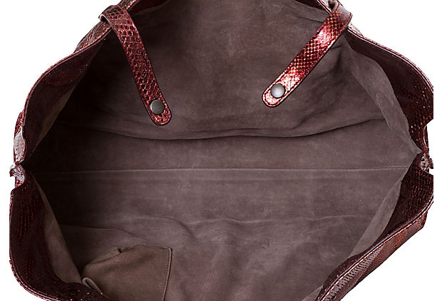 Bottega Veneta Metallic Rust Python Tote