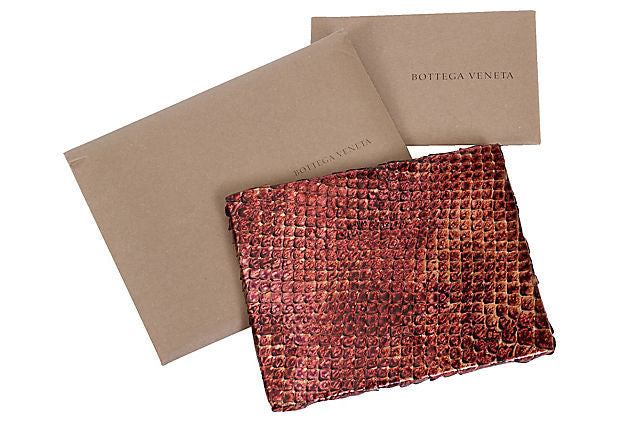 Bottega Veneta Metallic Rust Python Tote
