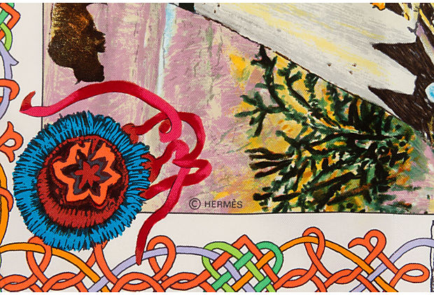 Hermes Les Cheyennes Silk Scarf Oliver