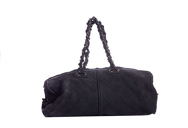 Chanel Black Suede Large Gym Bag
