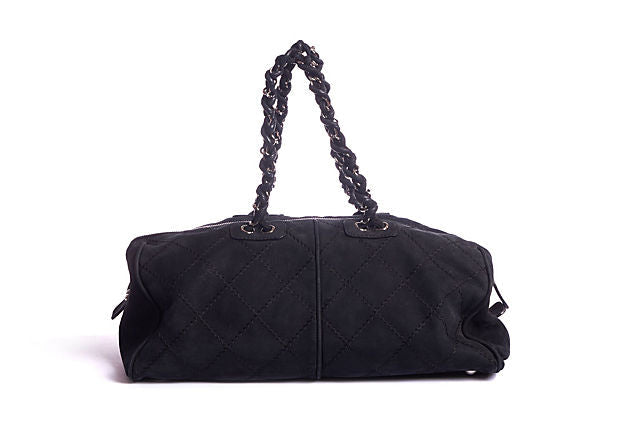Chanel Black Suede Large Gym Bag